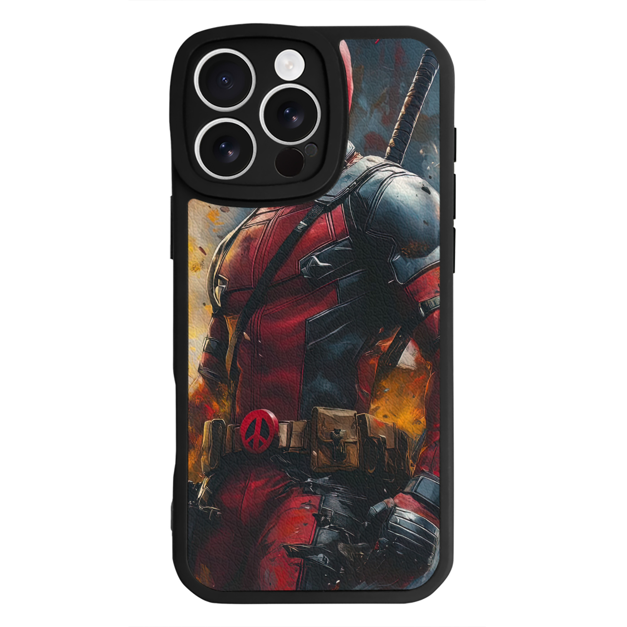 （画像用） Deadpool デッドプール 【iPhone 16シリーズ対応】シリコンスマホケース（レザー調） 材質：シリコン
